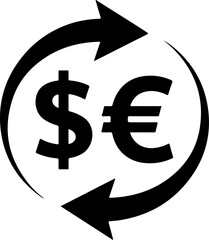 currency exchange silhouette vector illustration