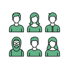 Diverse People Avatars Set