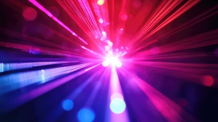 Obraz premium Abstract laser light rays creating speed tunnel effect