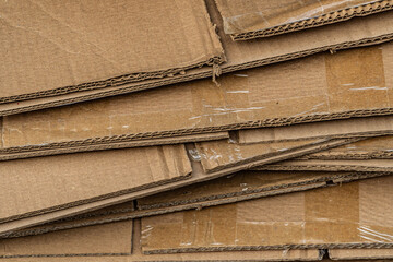 Top-down view of cardboard recycling