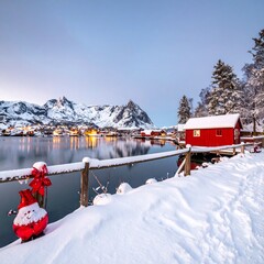 Naklejka premium Wunderschöne Schneelandschaft in Schweden
