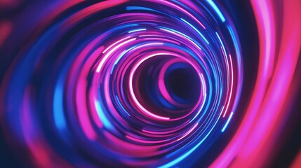 Fototapeta premium Abstract neon light streaks forming futuristic tunnel