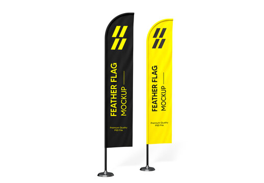 Advertising Teardrop Feather Flag Mockup for Marketing Event