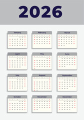 2026 Calendar Template
