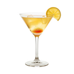 Bright Citrus Cocktail with Lemon and Lime Slices in a Tall Glass PNG Isolated on Transparent Background

