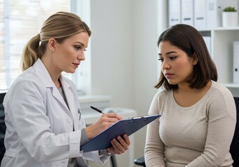 Fototapeta premium Doctor Taking Notes During Patient Consultation
