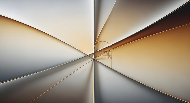 Modern abstract art with golden ratio spiral, perfect for illustrating financial growth, data visualization, or scientific concept, high resolution
