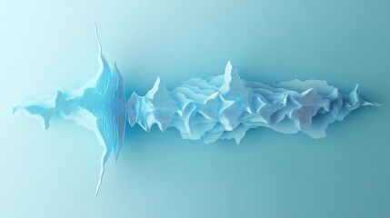 Abstract blue sound wave visualizing frozen data