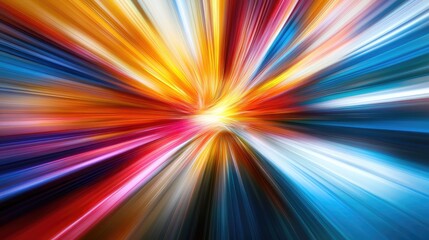 Colorful light burst creating speed motion abstract background