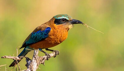 Colorful bird perched on branch