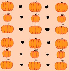 Halloween illustration background pumpkin pattern 