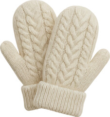 Cozy knitted mittens keep hands warm this winter