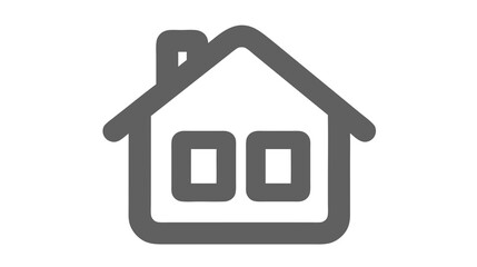 Fototapeta premium Simple house icon outline, modern home symbol for web design, app interface, real estate, property, and residential buildings