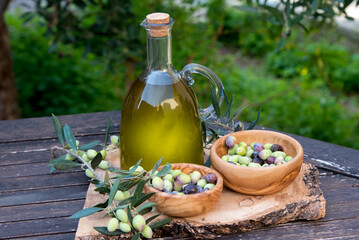  Olive Oil and Olives Still Life in Natural Light