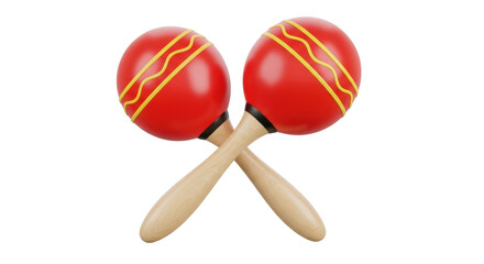 Isolated colorful musical instruments, maracas percussion for latino rhythm bands parties