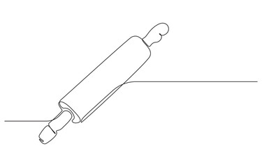 rolling pin continuous art line drawing,1