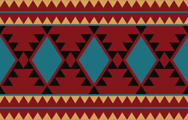 Ethnic abstract ikat art. Aztec ornament print. geometric ethnic pattern seamless  color oriental.  Design for background ,curtain, carpet, wallpaper, clothing, wrapping, Batik, vector illustration.