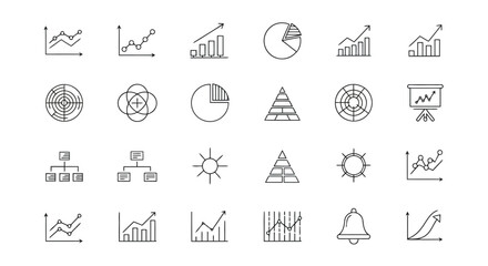 Collection of various business charts and graphs