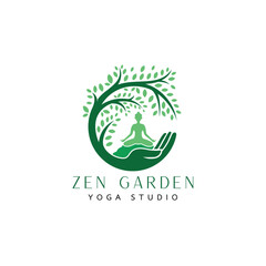 Fototapeta premium Zen Garden youga studio logo for company