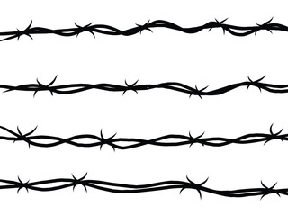 Group of barber wired silhouette .eps