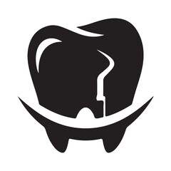 Tooth dental logo design on white background