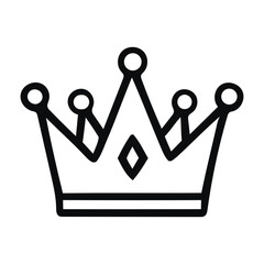 Simple Black Outline Crown Icon. With a crown, royal, king, queen, symbol, icon, royalty, monarchy, crest, vector illustration. 