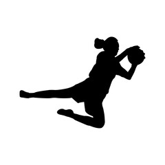 Soccer Woman Silhouette Holding Ball