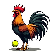 Fototapeta premium Professional Pickleball Tournament Emblem with Rooster