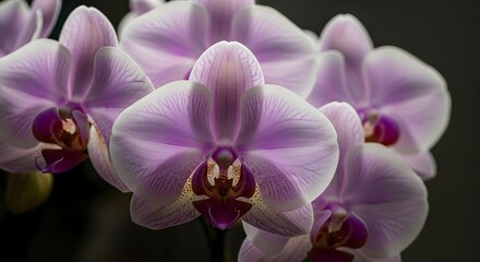 Delicate Purple and White Phalaenopsis Orchid Flowers.