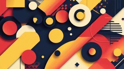 Obraz premium Abstract geometric shapes creating a colorful modern background