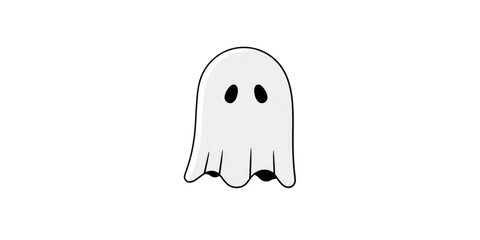 Halloween ghost vector icon in a cute and simple style