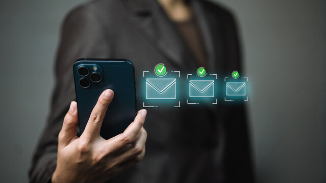 Email Verification Checkmarks over Smartphone for Inbox Deliverability
