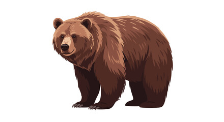 Obraz premium Pixel art illustration of a large brown bear standing.