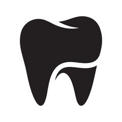 Tooth dental logo design on white background