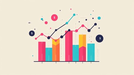 Fototapeta premium Data analytics infographic showing business growth and financial success