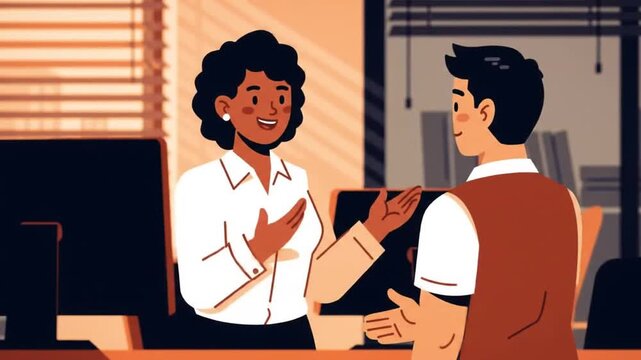 Diverse Business Colleagues Shaking Hands in a Modern Office.