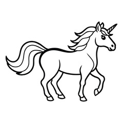 Obraz premium Silhouette of unicorn isolated on a white background