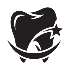 Tooth dental logo design on white background