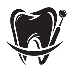 Tooth dental logo design on white background