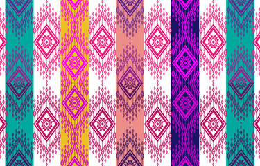 Thai pattern figure tribal Thai geometric ethnic oriental pattern traditional on background.Aztec style,embroidery,abstract,vector illustration.design for texture,fabric,clothing,wrapping,carpet.