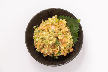 サーモン　アボカド　なめろう