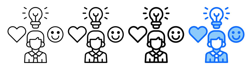 User Experience Icon Different Style Outline Collection Set