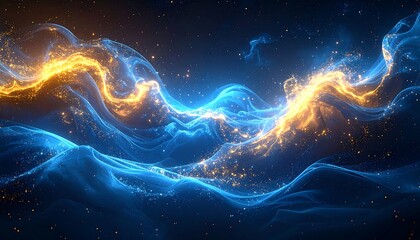 Abstract swirling waves of light