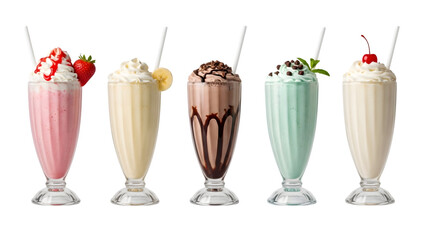 icecream milkshake on white isolated on clear png background, icecream milkshake on white isolated on clear png background and transparent background. food drink and dessert concept for cafe