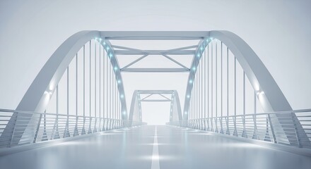 Obraz premium Modern arch bridge design with glowing lights futuristic architecture