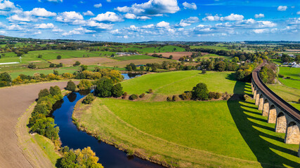 Arthington Viaduct in North Yorkshire. This viaduct comprises of  21 arches, each with a span of 18...
