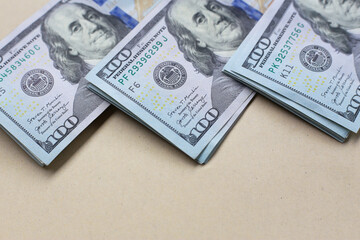 U.S. one hundred dollar banknotes.