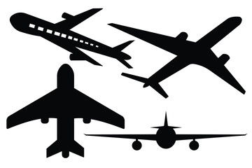 Airplane icon, vector. Airplane aviation flat icon for apps, logo and website. Airplane sign and symbol. Flight jet, aircraft transport symbol on white background. Vector illustration.