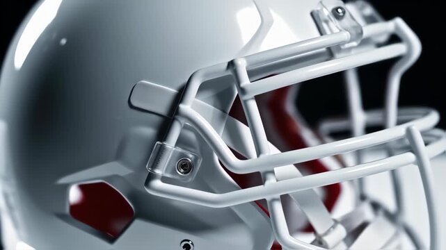 Close-up of a white football helmet