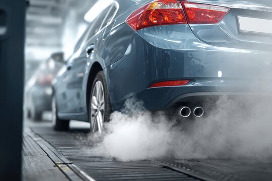 Car Emissions Test. Vehicle Pollution Testing for Automobile Carbon Exhaust